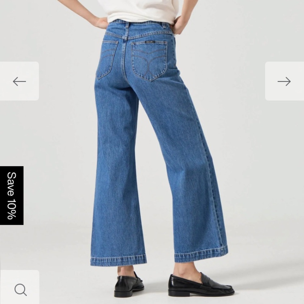 ROLLA'S Mid-Blue Wide Leg Flare Jeans